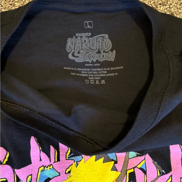 Naruto Shippudem Mens Black long sleeve tshirt.  Size Large - Picture 3 of 6